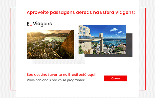 Aproveite passagens Ã¡reas na Esfera Viagens: Seu destino favorito no Brasil estÃ¡ aqui! Voos nacionais pra vc se programar!
